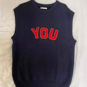 Men’s Zara Navy Blue Knit Vest (never worn)